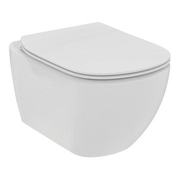 Ideal Standard T536001 - WC sospeso senza brida con sedile SoftClose TESI, in ceramica, bianco