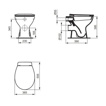 Ideal Standard W333101 - WC a pavimento EUROVIT in ceramica/bianco