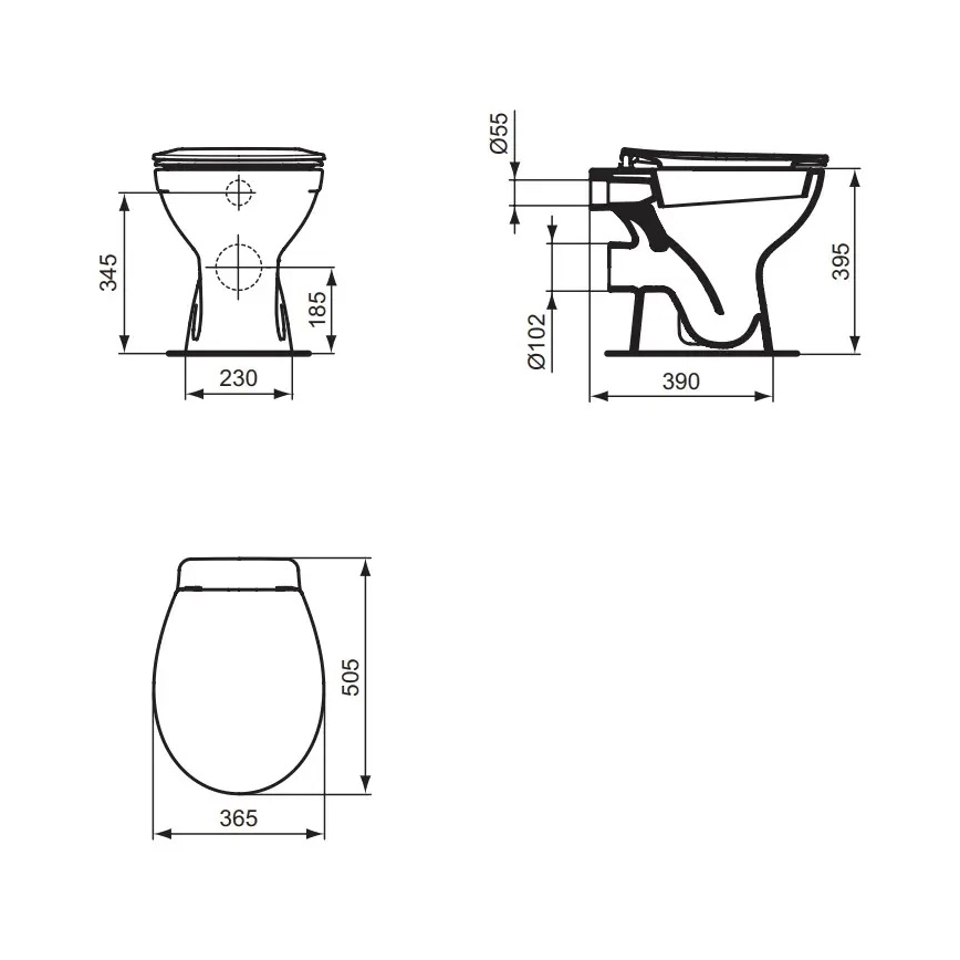 Ideal Standard W333101 - WC a pavimento EUROVIT in ceramica/bianco