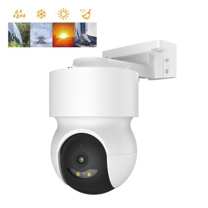 Telecamera da esterno intelligente con sensore di movimento 2K 12V IP65 Wi-Fi Tuya bianca