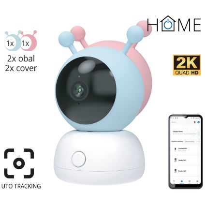 Baby monitor intelligente con sensore di movimento 2K 5V Wi-Fi rosa/blu