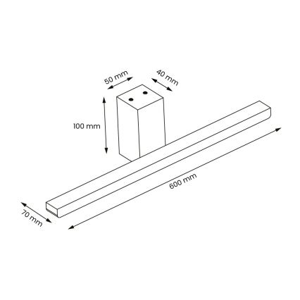 Illuminazione a LED per specchi da bagno ARTEMIS LED/13,8W/230V 4000K 60 cm IP44 argento