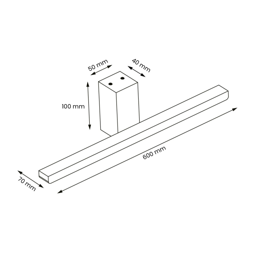Illuminazione a LED per specchi da bagno ARTEMIS LED/13,8W/230V 4000K 60 cm IP44 argento