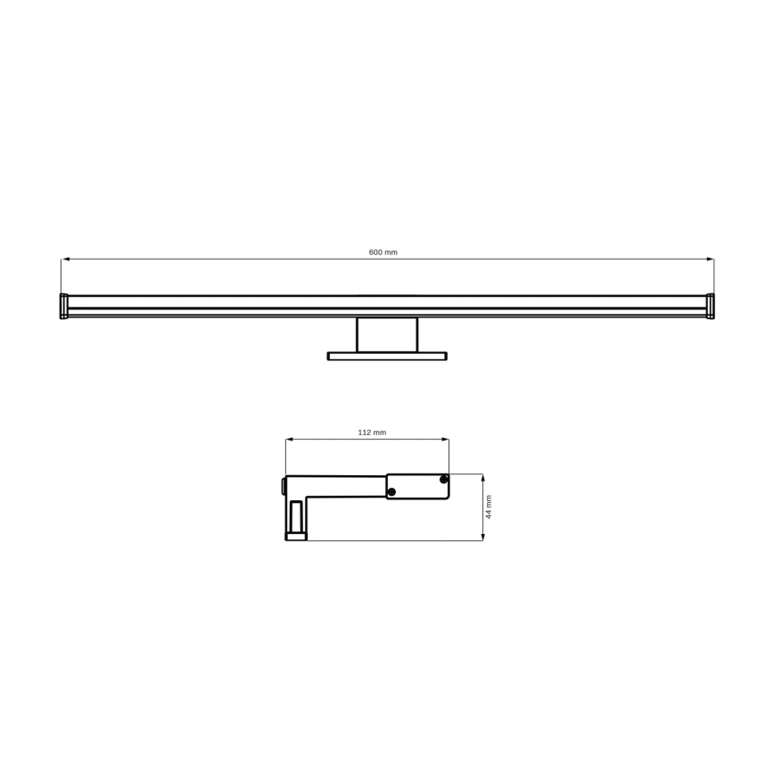 Illuminazione a LED per specchi da bagno ELBA LED/12W/230V 4000K 60 cm IP44 nero
