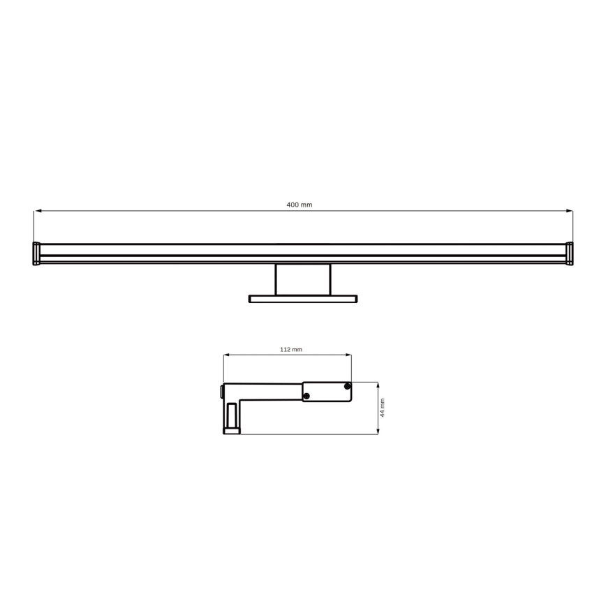 Illuminazione a LED per specchi da bagno ELBA LED/8W/230V 4000K 40 cm IP44 cromo lucido