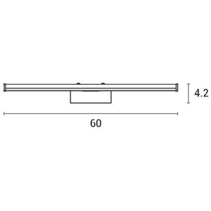 Illuminazione a LED per specchi da bagno LED/12W/230V 4000K 60 cm IP44 cromo lucido