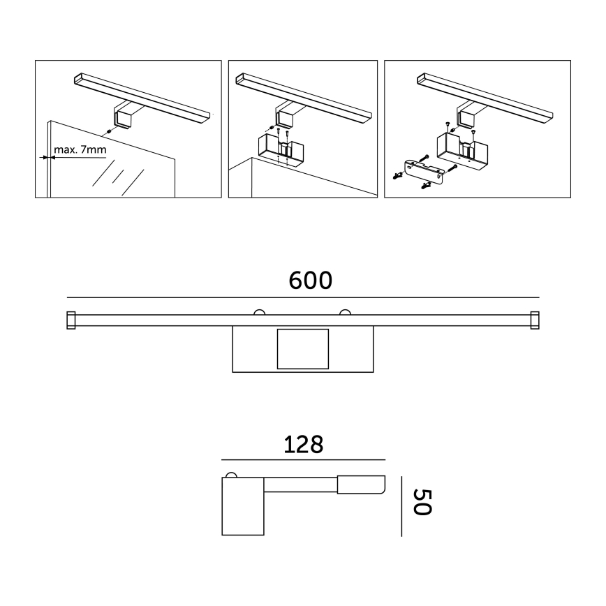 Illuminazione a LED per specchi da bagno LED/12W/230V 4000K IP44 60 cm