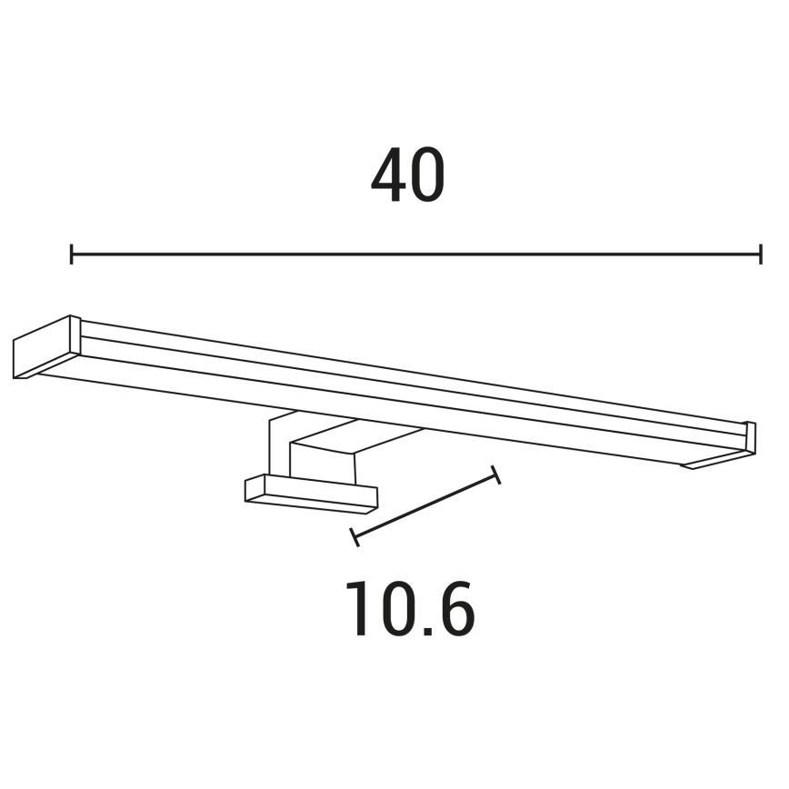 Illuminazione a LED per specchi da bagno LED/8W/230V 3000K 40 cm IP44 cromo lucido