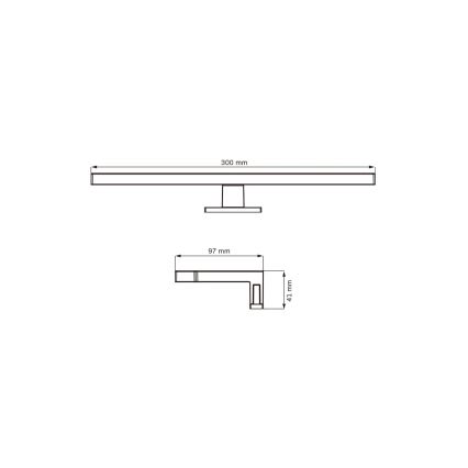 Illuminazione a LED per specchi da bagno MILOS LED/5W/230V 4000K 30 cm IP44 cromo lucido