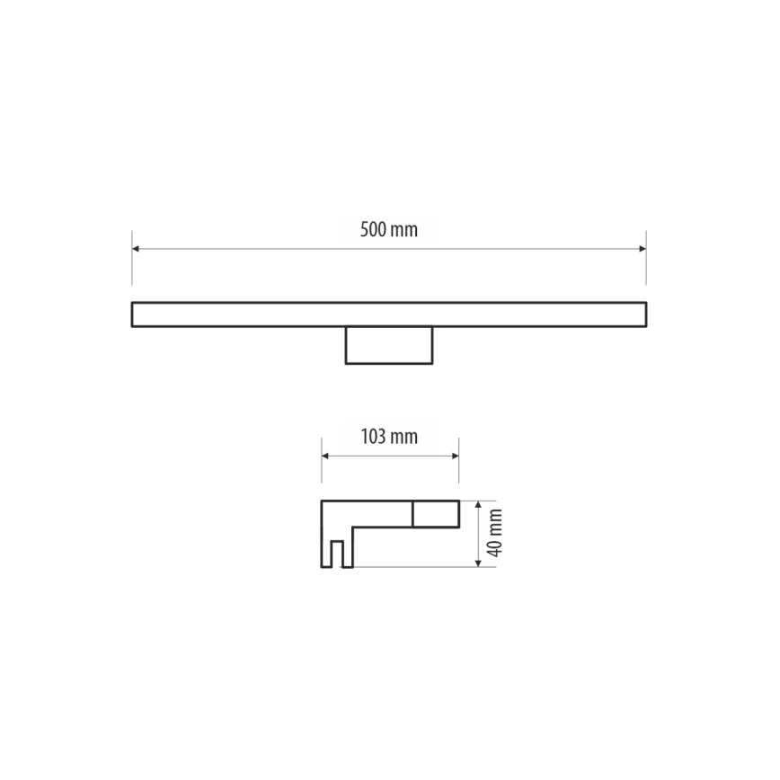 Illuminazione a LED per specchi da bagno MIRROR LED/10W/230V 50 cm IP44 cromo lucido