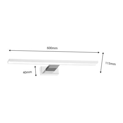 Illuminazione a LED per specchio da bagno SHINE LED/13,8W/230V 60 cm IP44 bianco/cromo