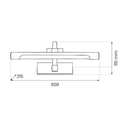 Illuminazione a LED per specchio da bagno VINCI LED/15W/230V 60 cm IP44 nero