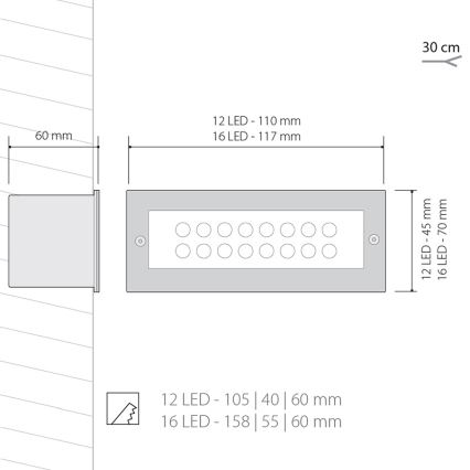 Illuminazione LED da esterno INDEX 1x12LED/1W/230V IP54