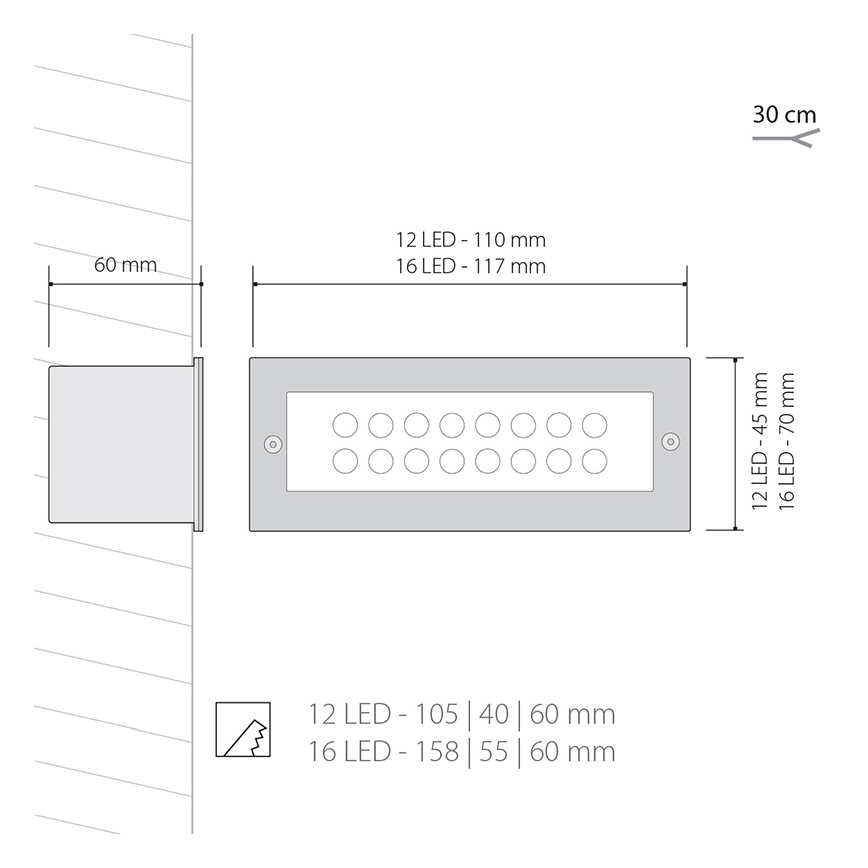 Illuminazione LED da esterno INDEX 1x12LED/1W/230V IP54