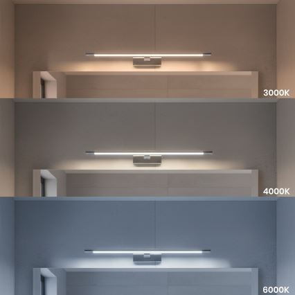 Illuminazione a LED per specchio da bagno KLIMT LED/12W/230V 3000/4000/6000K 60 cm IP44 cromo lucido
