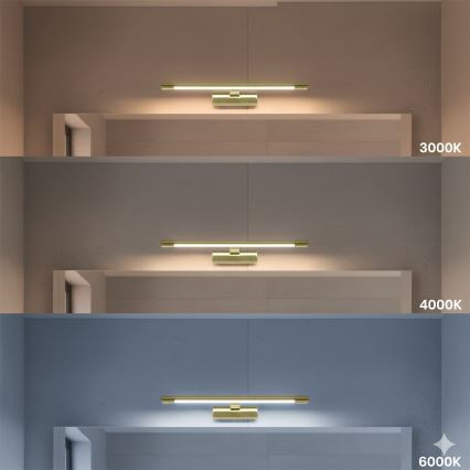 Illuminazione a LED per specchio da bagno KLIMT LED/8W/230V 3000/4000/6000K 40 cm IP44 dorata