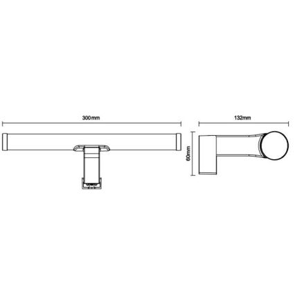 Illuminazione LED per specchio da bagno LED/8W/230V 30 cm IP44 bianco