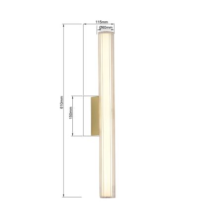 Illuminazione LED per specchio da bagno LINEA LED/12W/230V 3000/4000/6000K IP44 61 cm oro