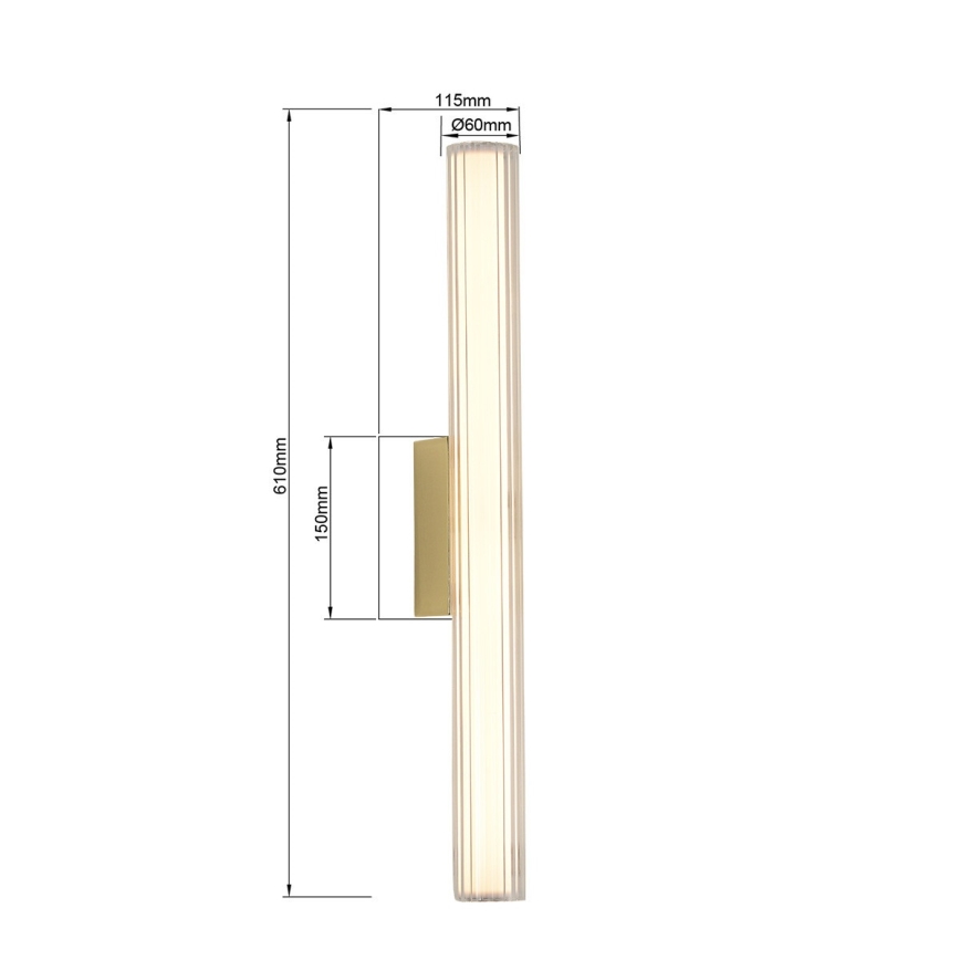 Illuminazione LED per specchio da bagno LINEA LED/12W/230V 3000/4000/6000K IP44 61 cm oro