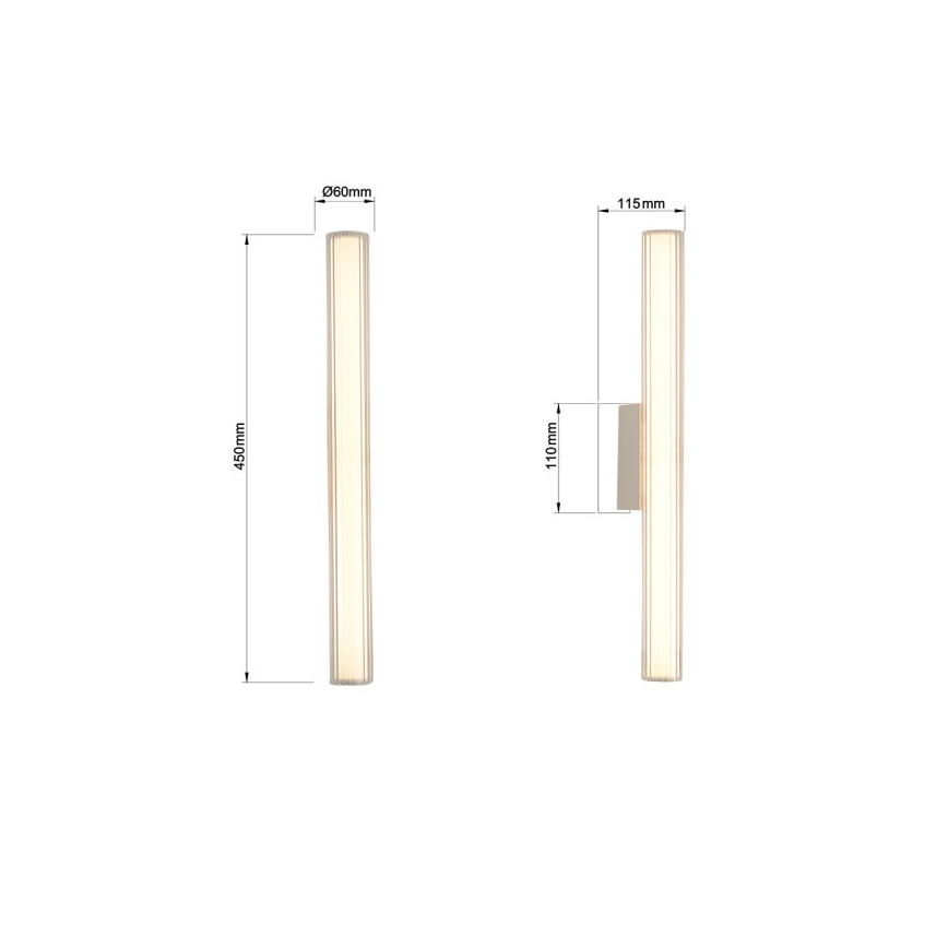 Illuminazione LED per specchio da bagno LINEA LED/8W/230V 3000/4000/6000K IP44 45 cm cromo opaco