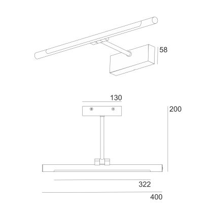 Illuminazione LED per specchio da bagno MIRROR LED/6W/230V 4000K IP44 40 cm nero