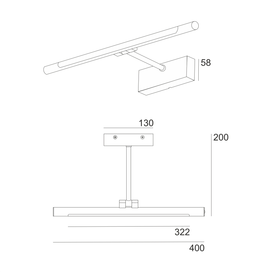 Illuminazione LED per specchio da bagno MIRROR LED/6W/230V 4000K IP44 40 cm nero