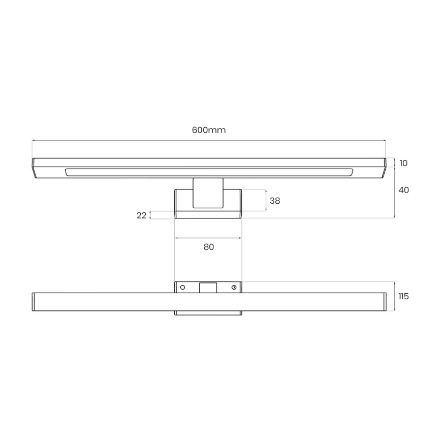 Illuminazione LED per specchio da bagno SHINE LED/13,8W/230V 60 cm IP44 ottone