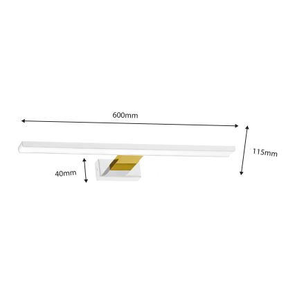 Illuminazione LED per specchio da bagno SHINE LED/13,8W/230V IP44 bianco/oro