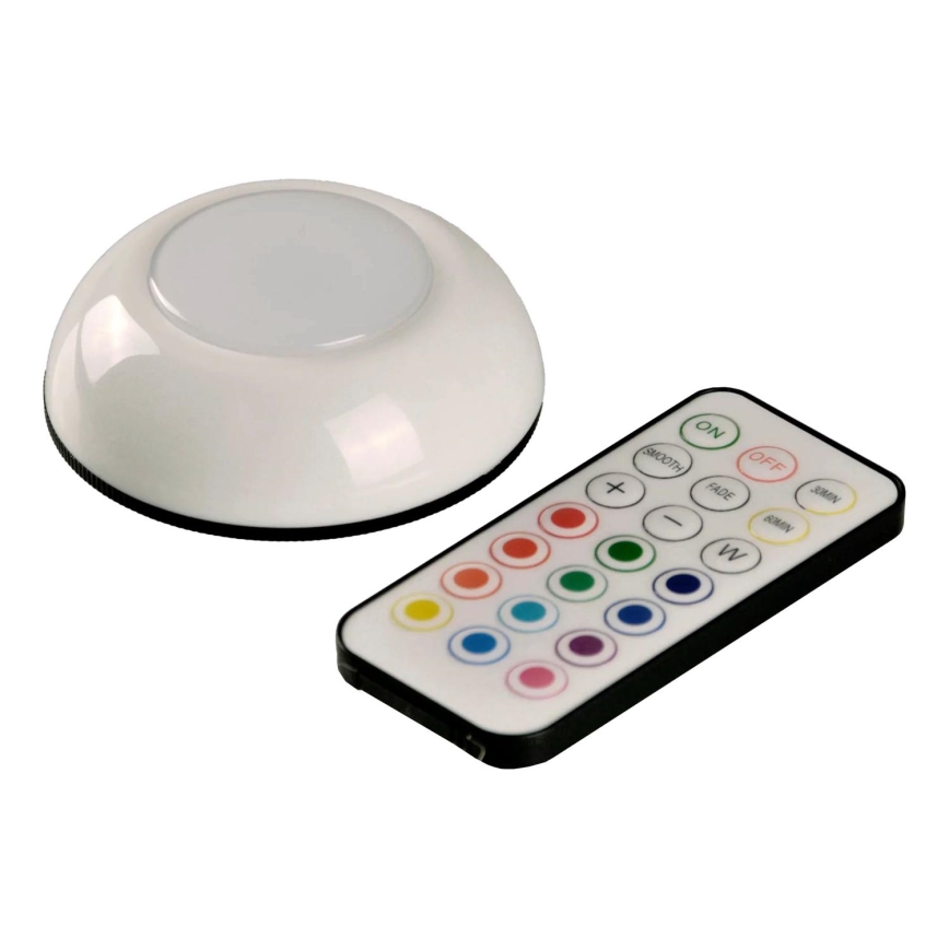 Illuminazione LED RGBW dimmerabile per mobili LED/0,5W/4,5V 3xAAA bianco + telecomando