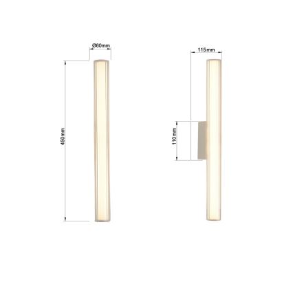 Illuminazione LED per specchio da bagno LINEA LED/8W/230V 3000/4000/6000K IP44 45 cm bianco