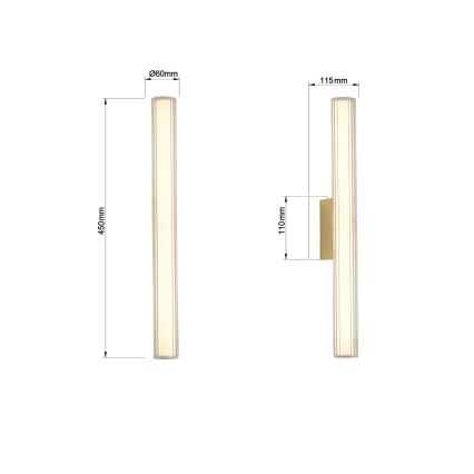 Illuminazione a LED per specchio da bagno LINEA LED/8W/230V 3000/4000/6000K IP44 45 cm oro