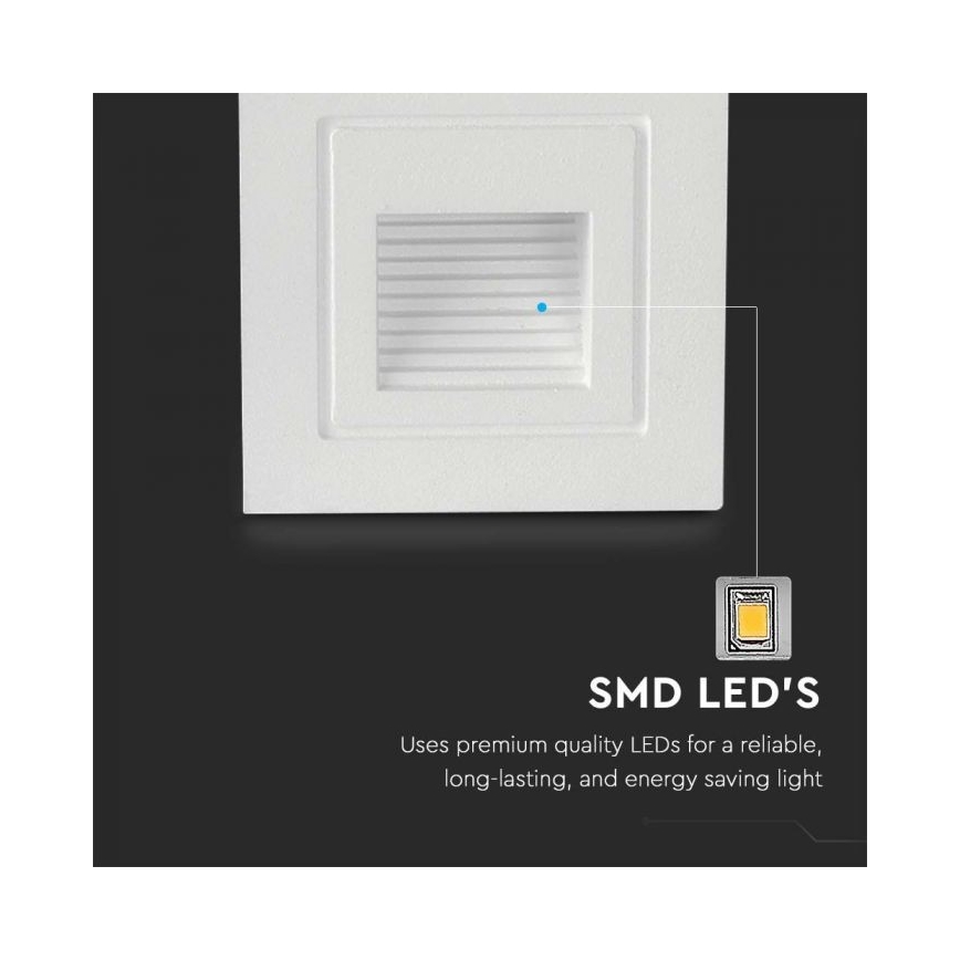 Illuminazione scale LED da esterno LED/3W/230V 3000K IP65 bianco