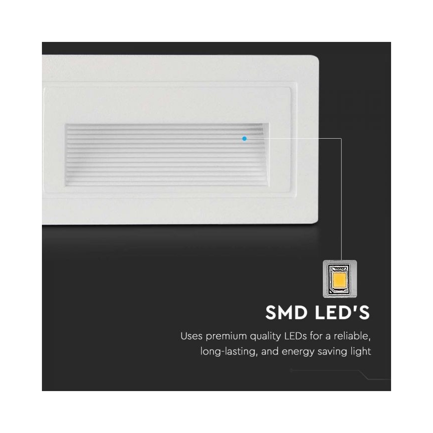 Illuminazione scale LED da esterno LED/3W/230V 3000K IP65 bianco