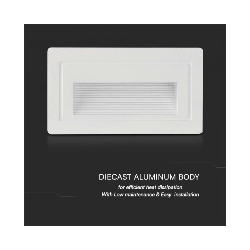 Illuminazione scale LED da esterno LED/3W/230V 3000K IP65 bianco