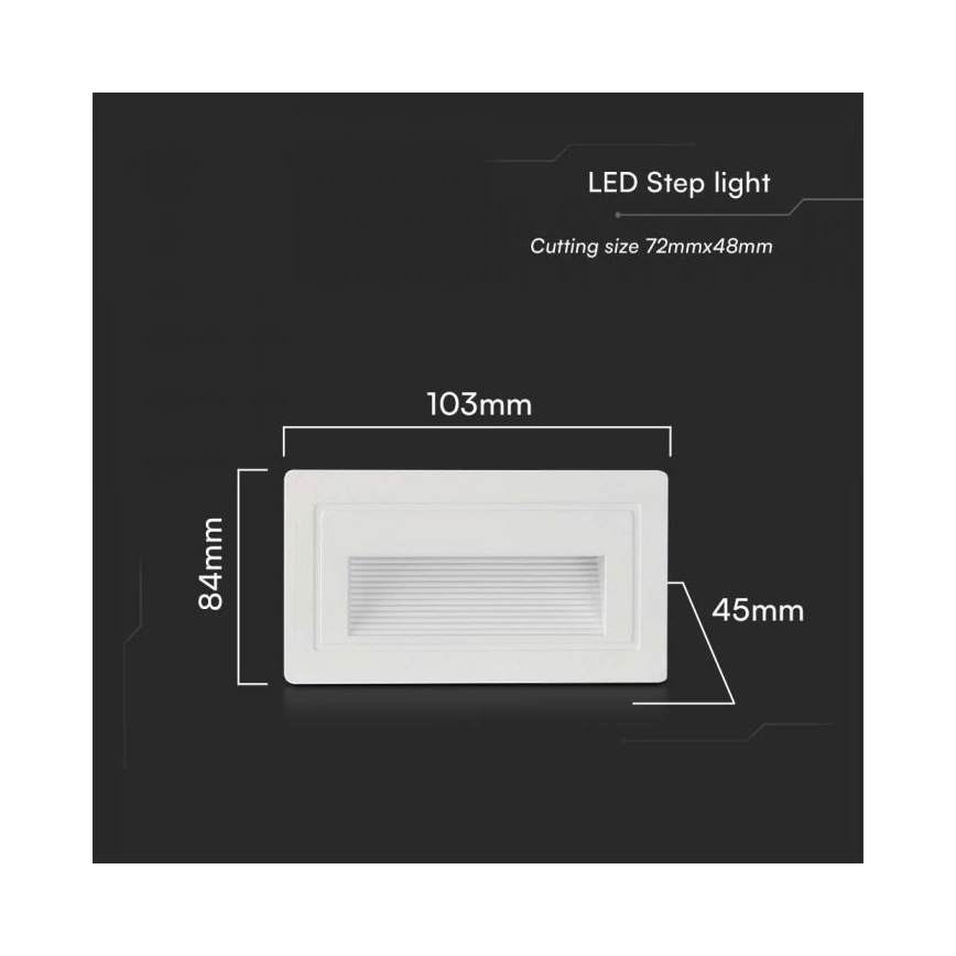 Illuminazione scale LED da esterno LED/3W/230V 3000K IP65 bianco