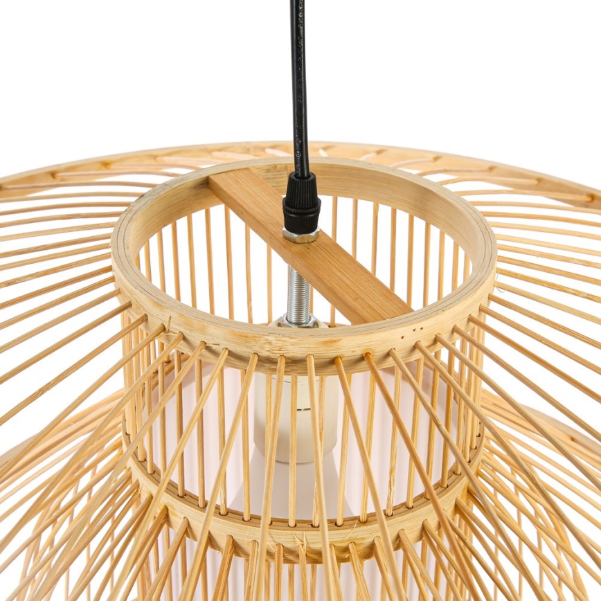 Lampadario a sospensione con filo PINCHOS 1xE27/40W/230V diametro 50 cm bambù