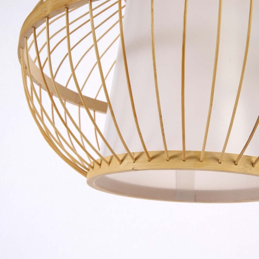 Lampadario a sospensione con filo PINCHOS 1xE27/40W/230V diametro 40 cm bambù