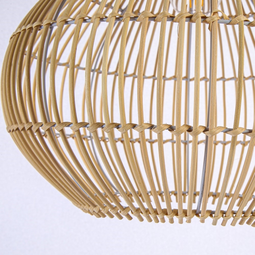Lampadario a sospensione con filo PELO 1xE27/40W/230V diametro 40 cm rattan