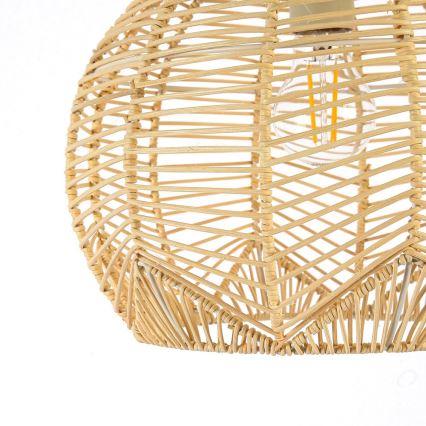 Lampadario a sospensione con filo PELO 1xE27/40W/230V diametro 30 cm rattan