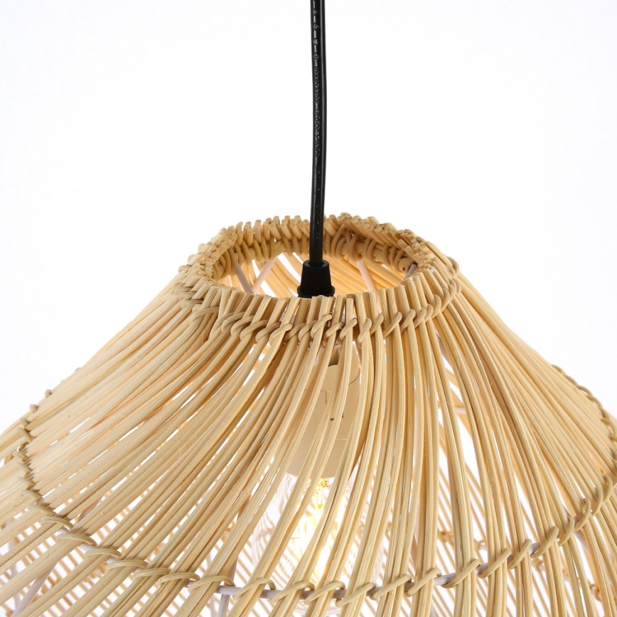 Lampadario a sospensione con filo PELO 1xE27/40W/230V diametro 40 cm rattan