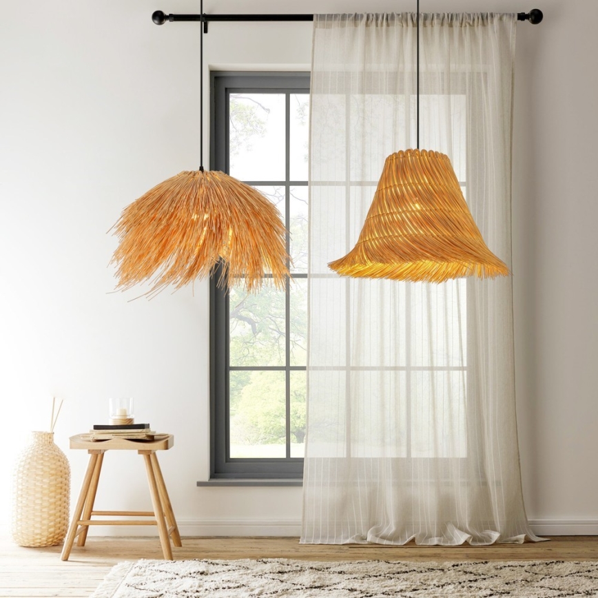 Lampadario a sospensione con filo NATURALEZA 1xE27/40W/230V diametro 55 cm rattan