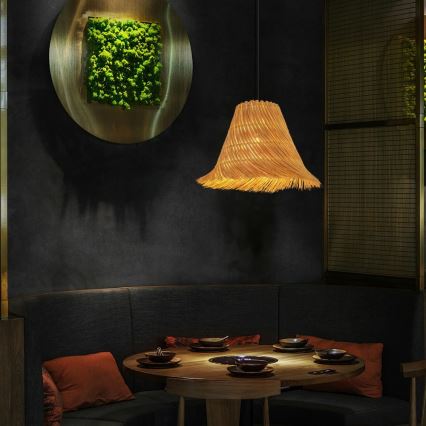 Lampadario a sospensione con filo NATURALEZA 1xE27/40W/230V diametro 45 cm rattan