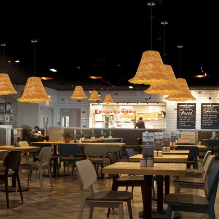 Lampadario a sospensione con filo NATURALEZA 1xE27/40W/230V diametro 45 cm rattan