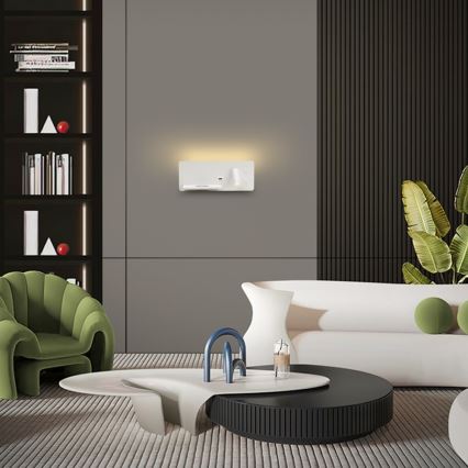 Immax 08286L - LED Faretto da parete con ripiano, porta USB e ricarica wireless Be PREPARE LED/3W/230V + LED/3W bianco
