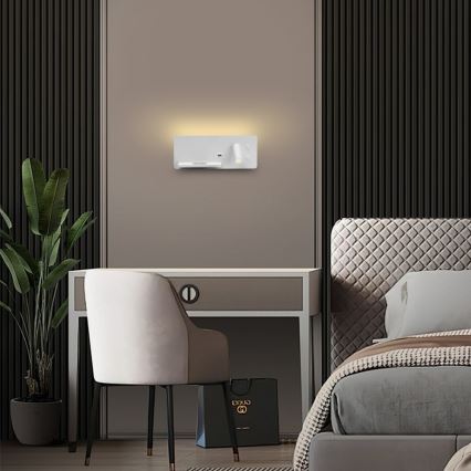 Immax 08286L - LED Faretto da parete con ripiano, porta USB e ricarica wireless Be PREPARE LED/3W/230V + LED/3W bianco