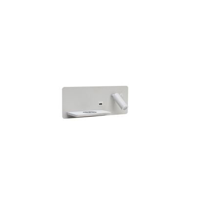 Immax 08286L - LED Faretto da parete con ripiano, porta USB e ricarica wireless Be PREPARE LED/3W/230V + LED/3W bianco