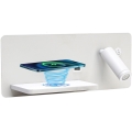 Immax 08286L - LED Faretto da parete con ripiano, porta USB e ricarica wireless Be PREPARE LED/3W/230V + LED/3W bianco