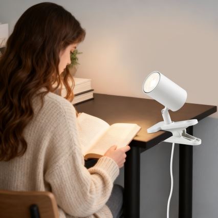 Lampada con morsetto PUNTO 1xGU10/9W/230V bianca