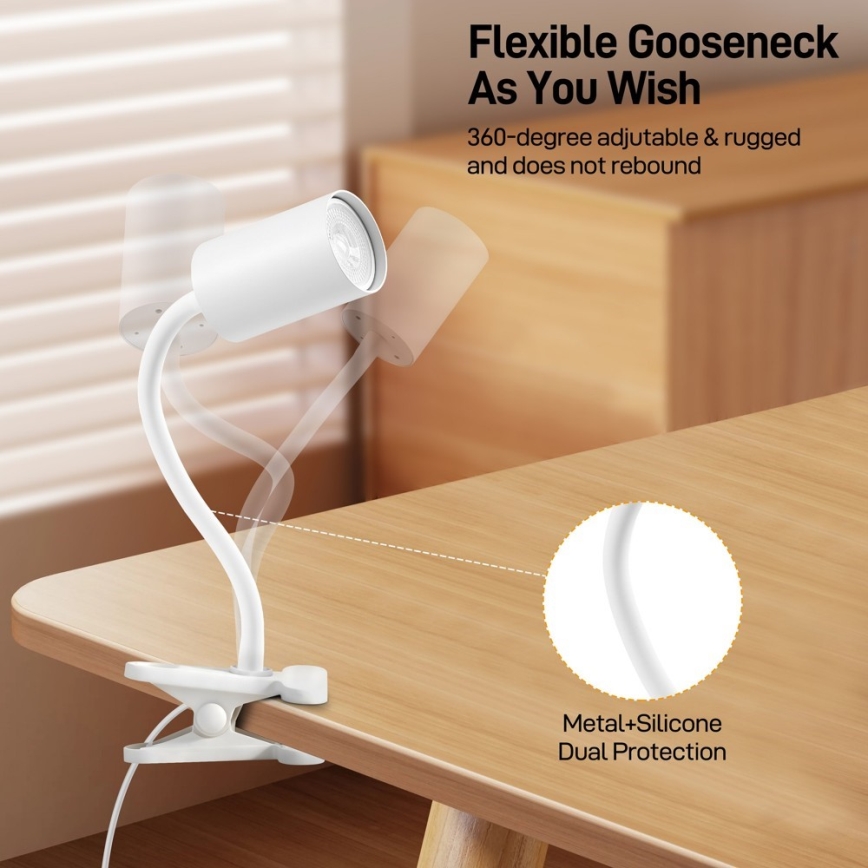 Lampada flessibile con morsetto PUNTO 1xGU10/9W/230V bianca