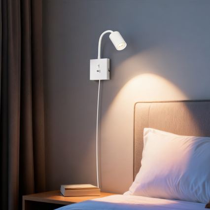 Lampada da parete con USB PUNTO 1xGU10/9W/230V bianca